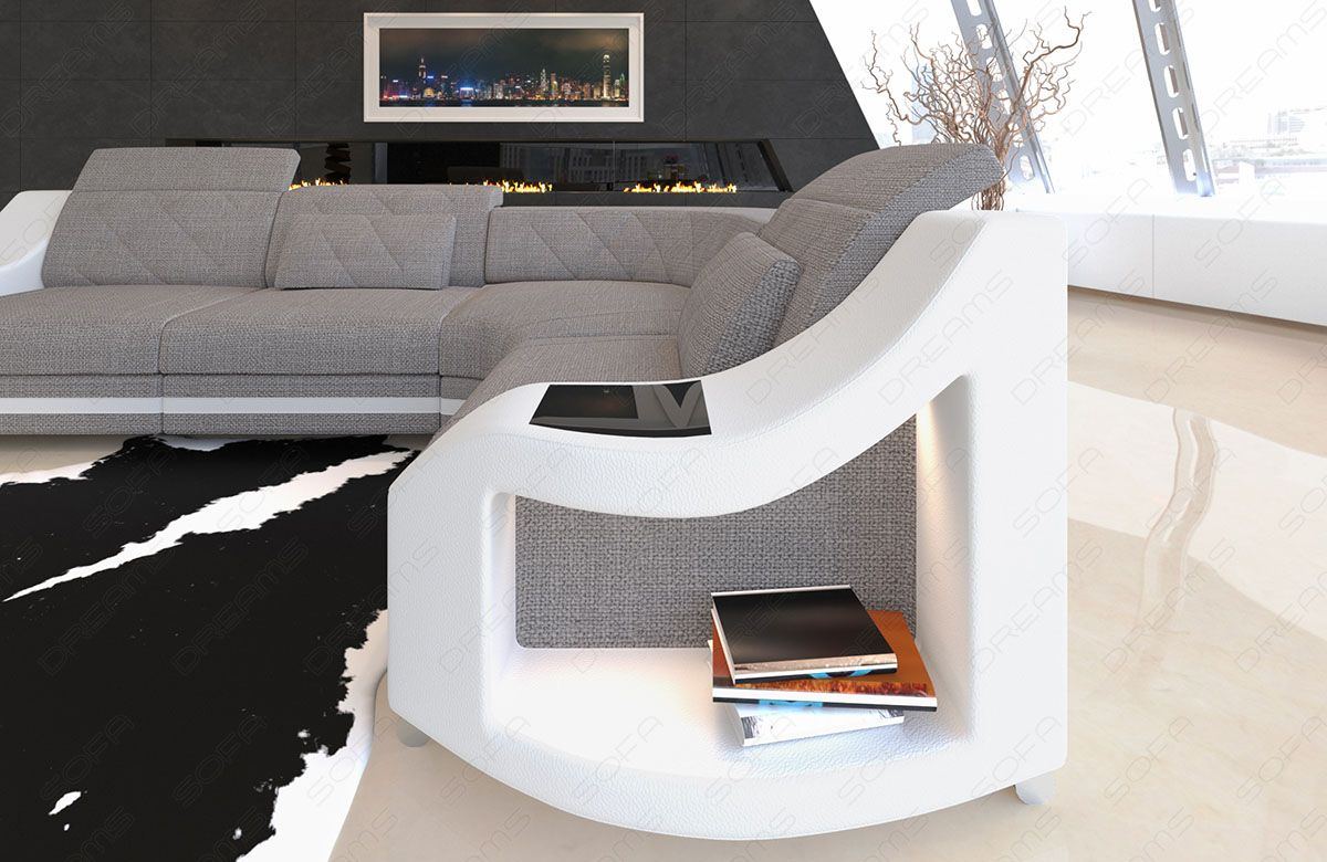 Polsterstoff Sofa Genua L Form - Detailbild der kleinen Armlehne