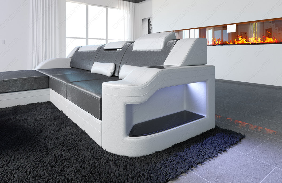 Seitenansicht Palermo L Form Ecksofa mit Samtstoffbezug silbergrau - SunVelvet1014