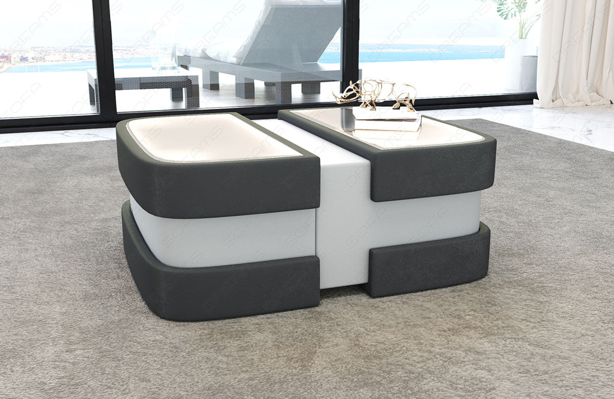 Moderner Couchtisch Elegante mit Altara Stoff in Metalgrey6B