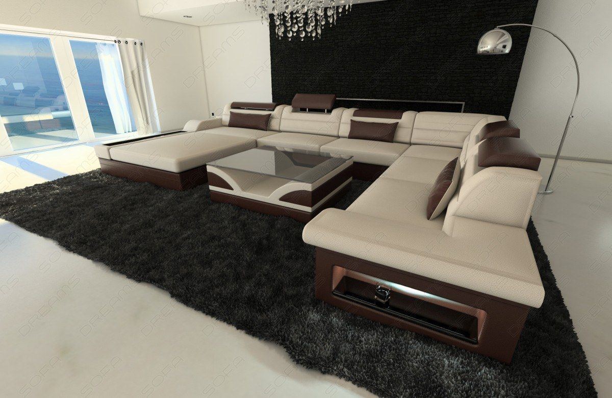 Polstersofa Wohnlandschaft Mezzo XXL in elfenbein - Mineva1