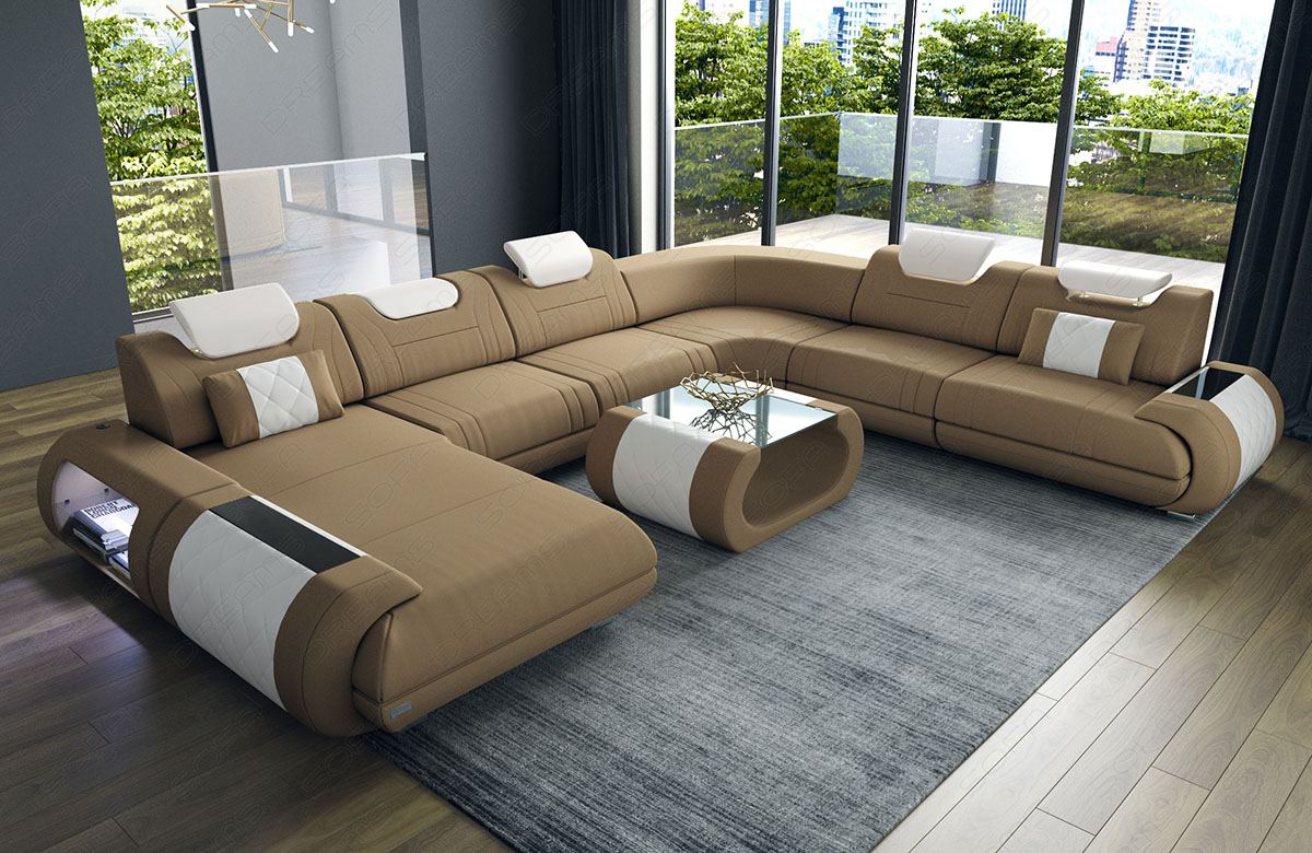Polster Wohnlandschaft Rimini XXL in cappuccino - Mineva6