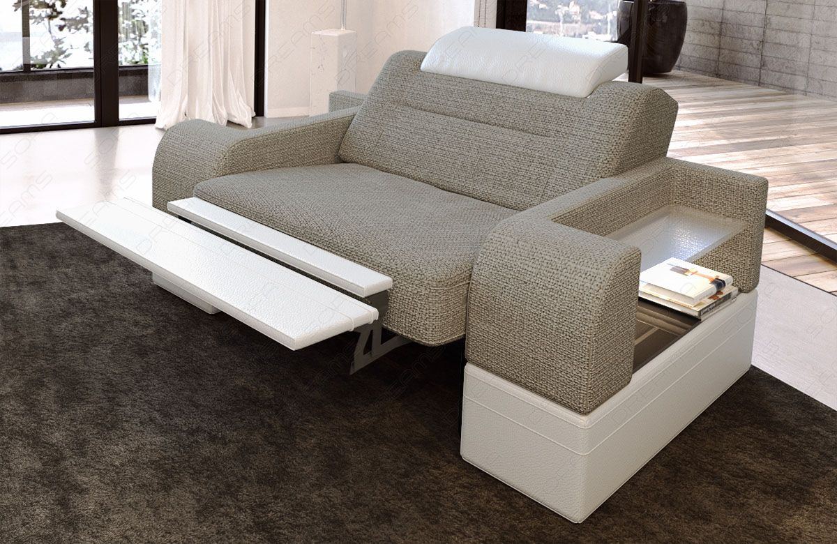 Relax Sessel modern Parma L in warmgrau - Hugo4 - Die LED Beleuchtung, USB Anschluss und Relaxfunktion sind optional erhältlich.