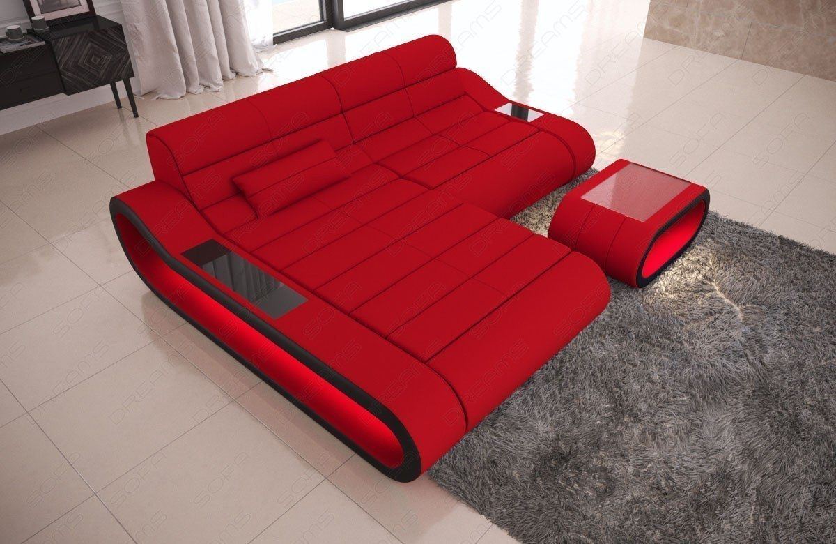 Designersofa Mikrofaser Concept L Form in rot - Mineva20