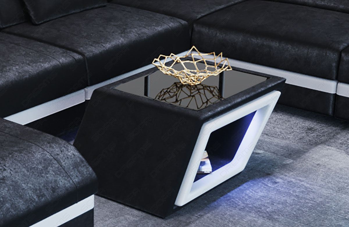 Stoff Couchtisch Catania in schwarz - SunVelvet1015
