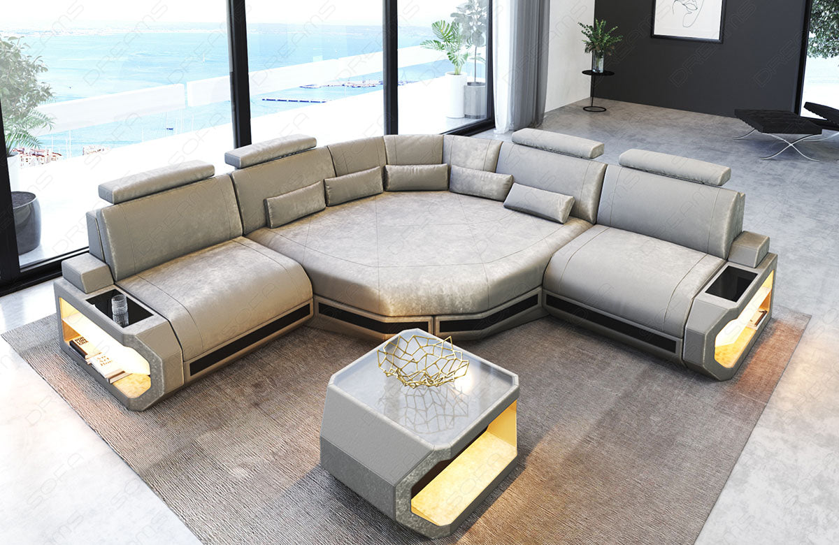 Polster Eckcouch Asti L Mini mit Samtstoff Bezug in beige - SunVelvet1021