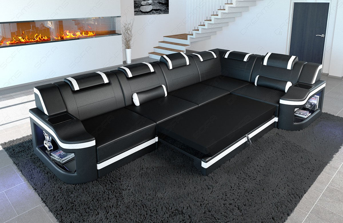Detailbild der optional erhältlichen Schlaffunktion für das Sofa Padua L Form