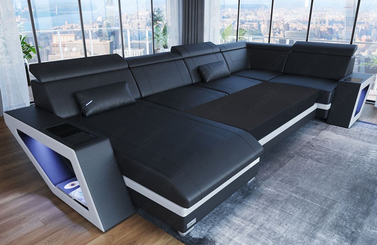 Die Schlaffunktion beim Sofa Catania U Form ist optional erhältlich