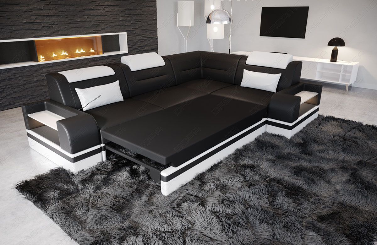 Detailbild der optional erhältlichen Schlaffunktion beim Sofa Trivento L Form