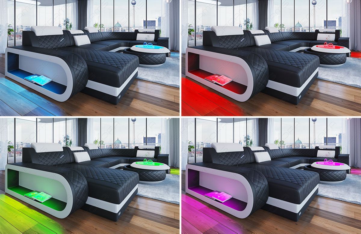 Detailbild der USB-Beleuchtung beim Sofa Berlin