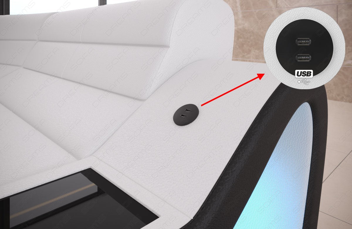optional wählbarer USB-Anschluss für das Concept Sofa - Detailbild