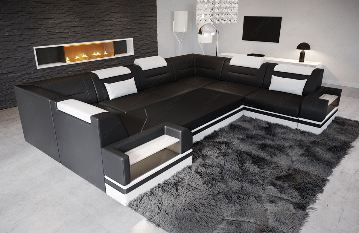 Detailbild der optional erhältlichen Schlaffunktion beim Sofa Trivento U Form