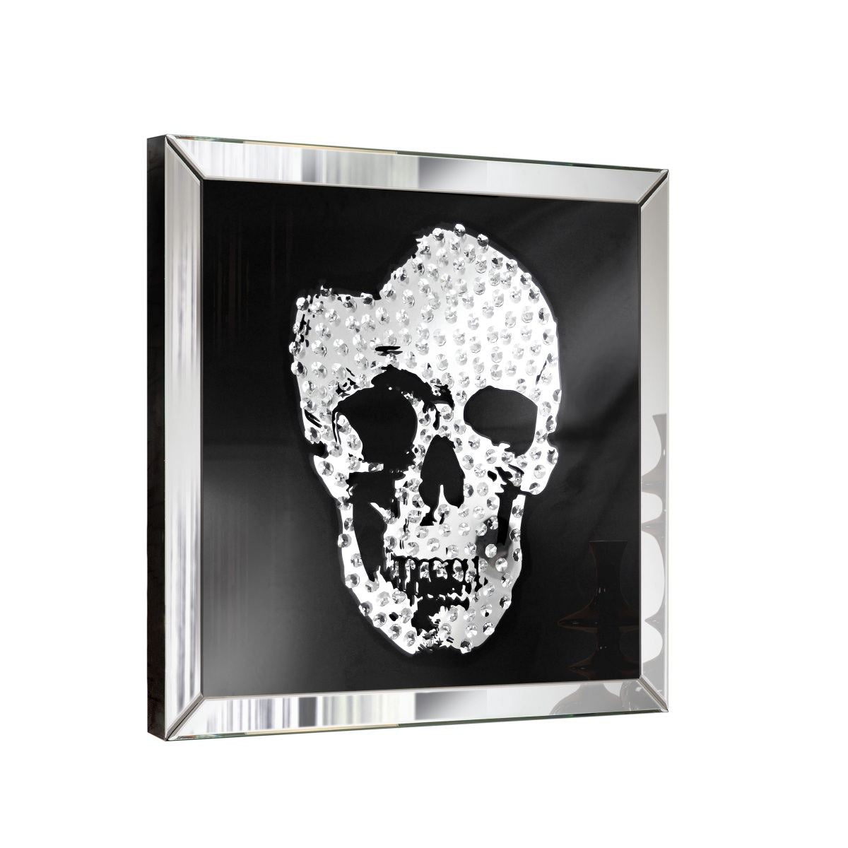 Modernes Wandbild Skull mit Spielgelrahmen und Skull Motiv