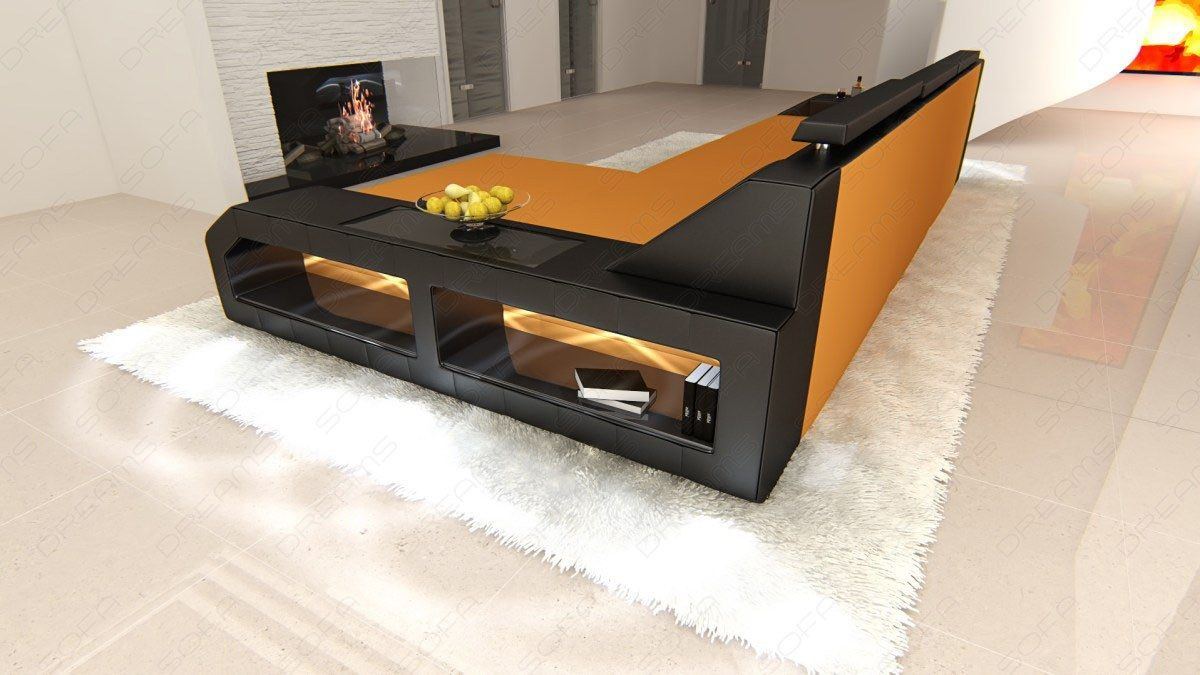 Polstersofa Arezzo L Form in Mikrofaser apricot - Mineva16