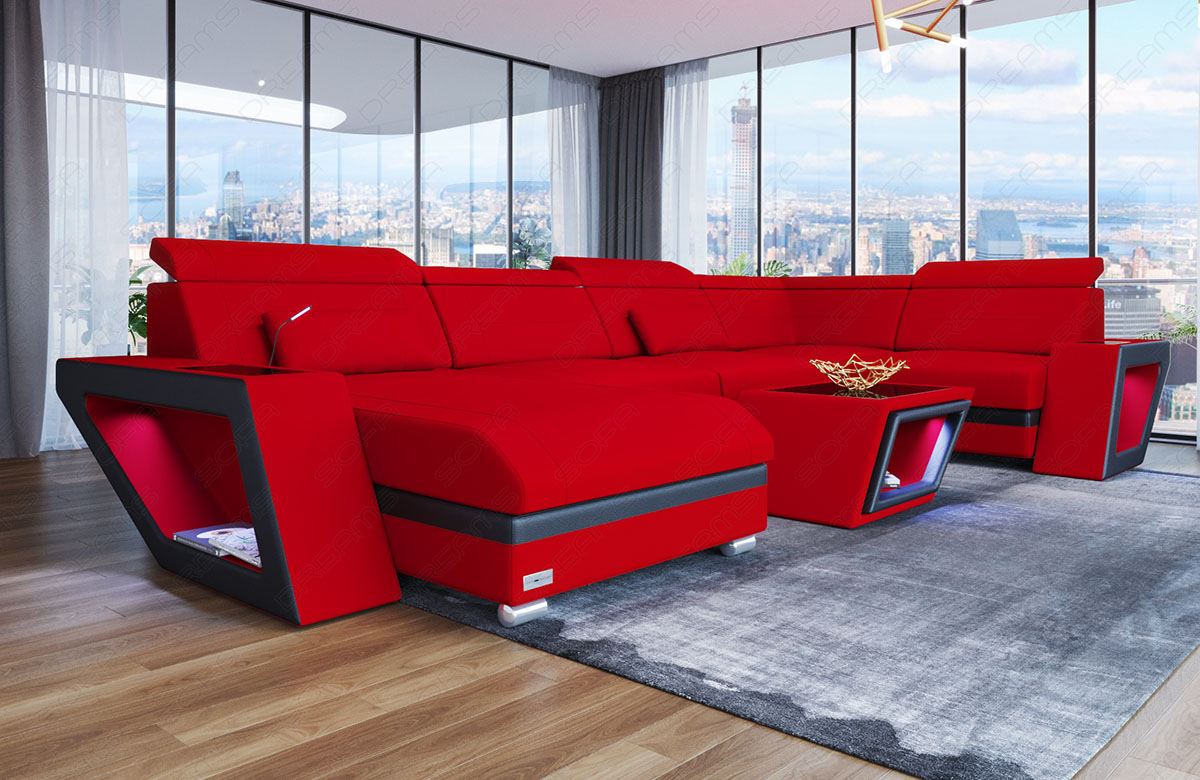 Polster Wohnlandschaft Catania U Formin rot - Mineva20