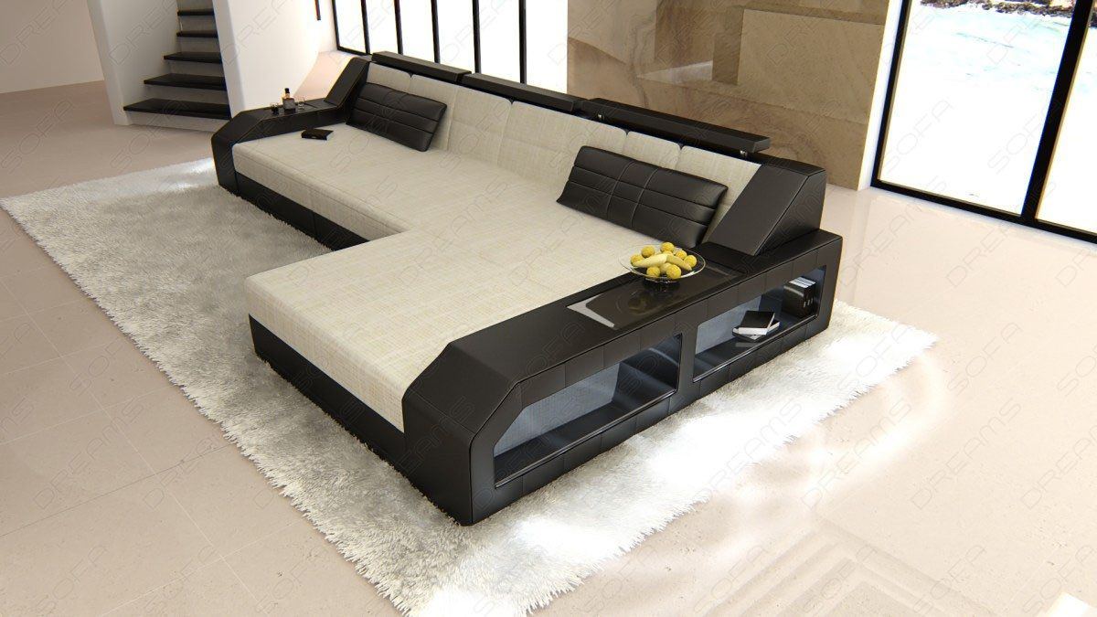 Stoff Ecksofa Arezzo L Form in macchiato - Hugo2 Strukturstoff