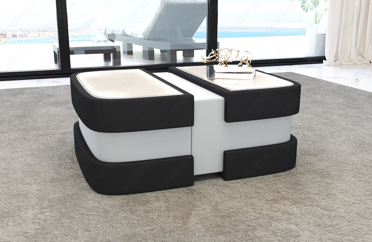 Couchtisch Elegante Stoff Mikrofaser in schwarz - Mineva14