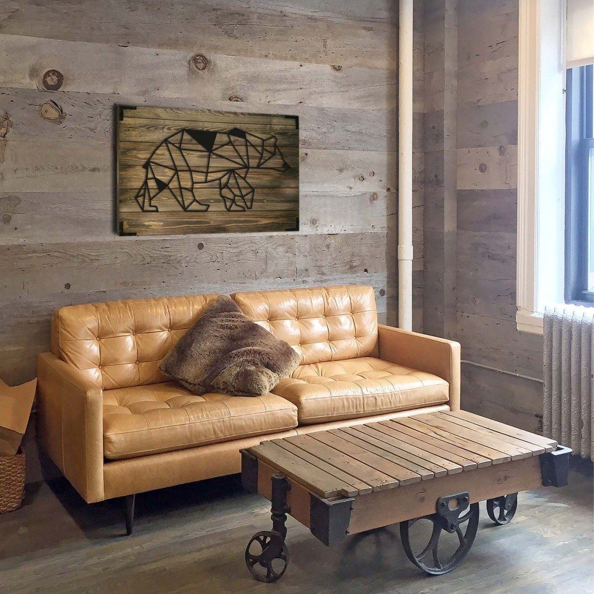 Wandbild Holz modern Eisbär