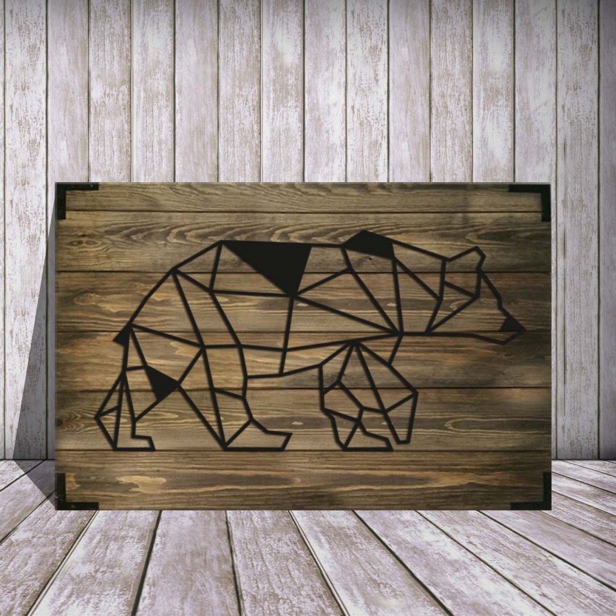 Modernes Holz Wandbild Eisbär