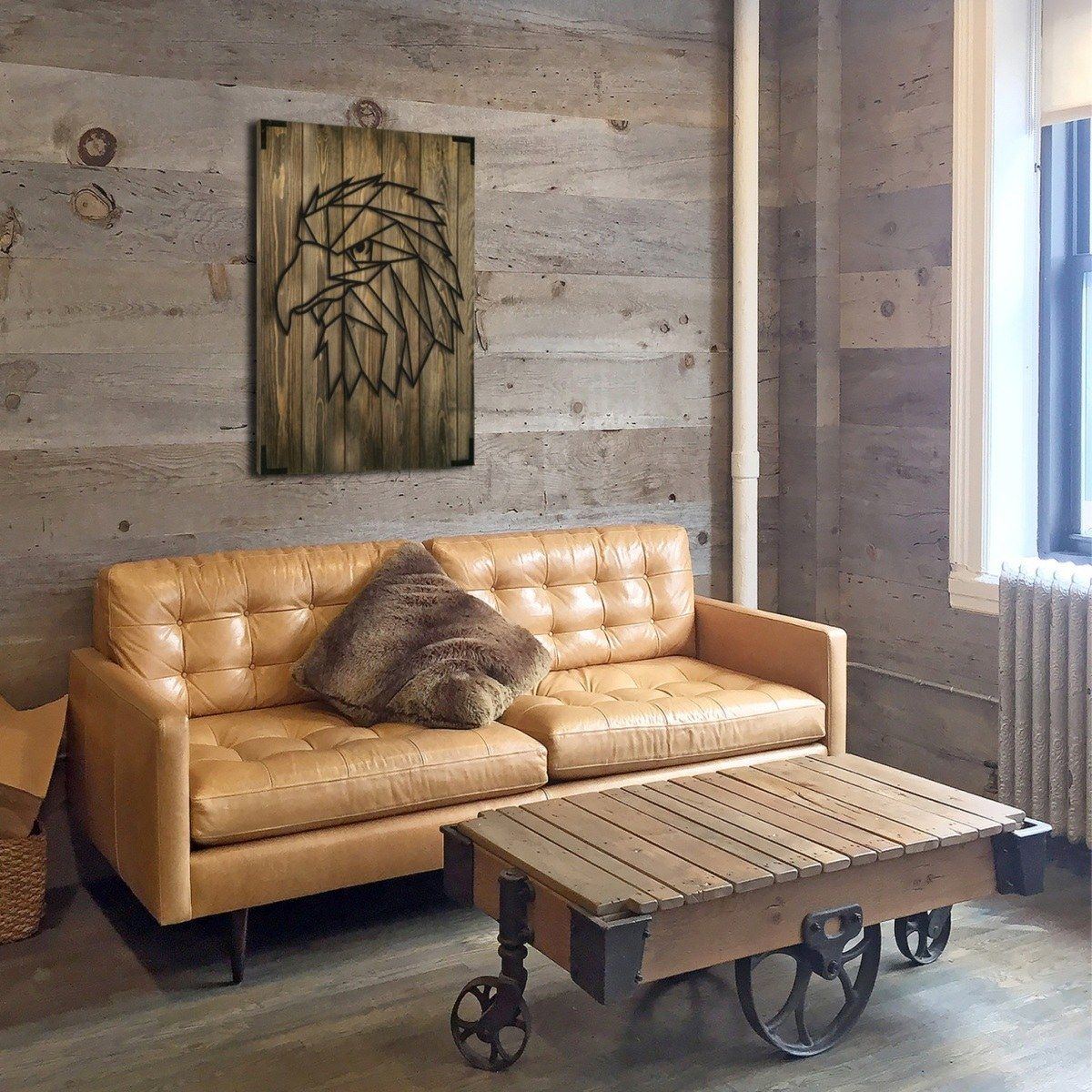 Wandbild Holz modern Adler