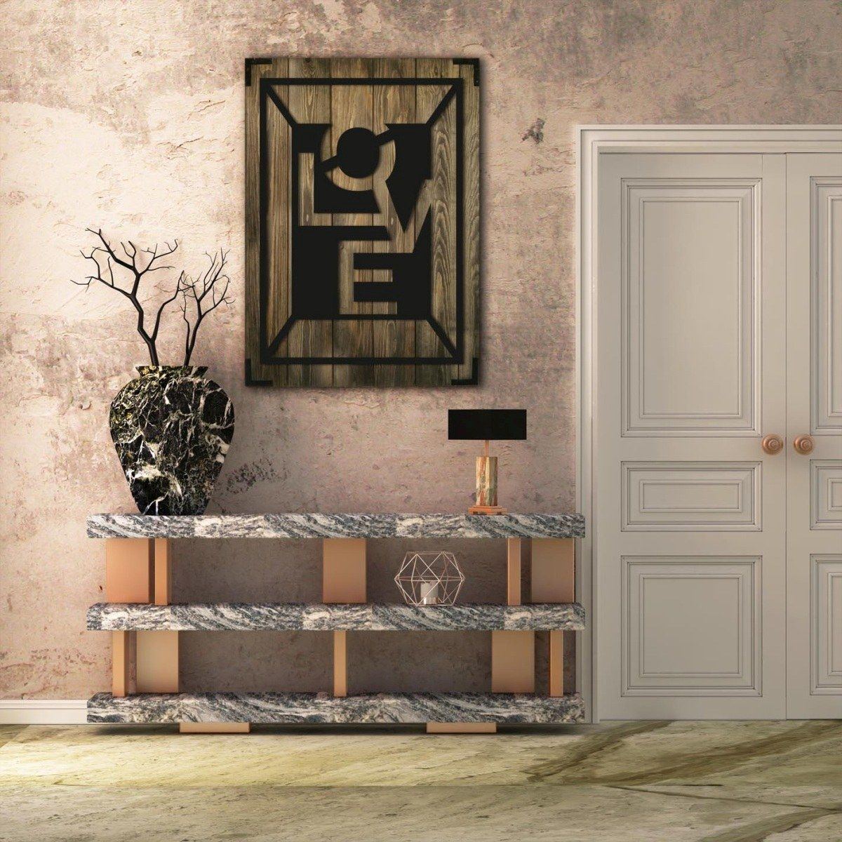 Modernes Holz Wandbild Love