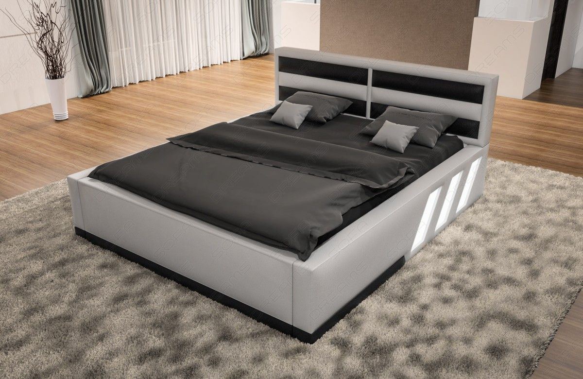 Boxspringbett Apollonia inklusive Matratze in weiß-schwarz