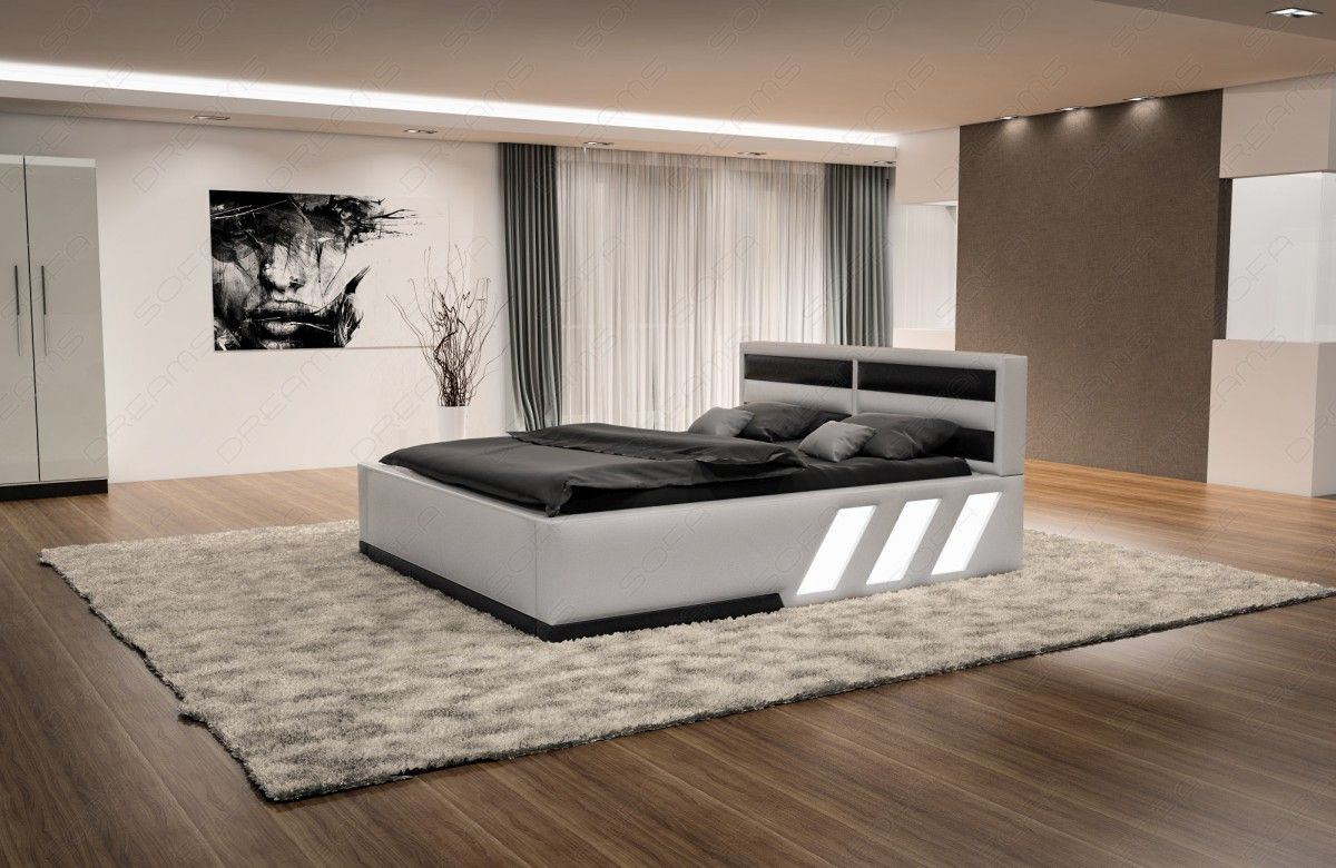 Boxspringbett Apollonia inklusive Matratze in weiß-schwarz