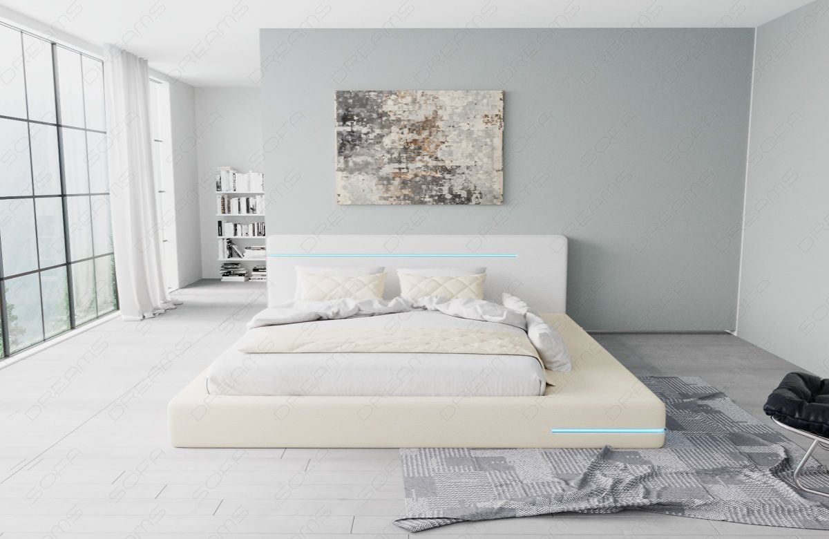 Komplettes Wasserbett in beige-weiß