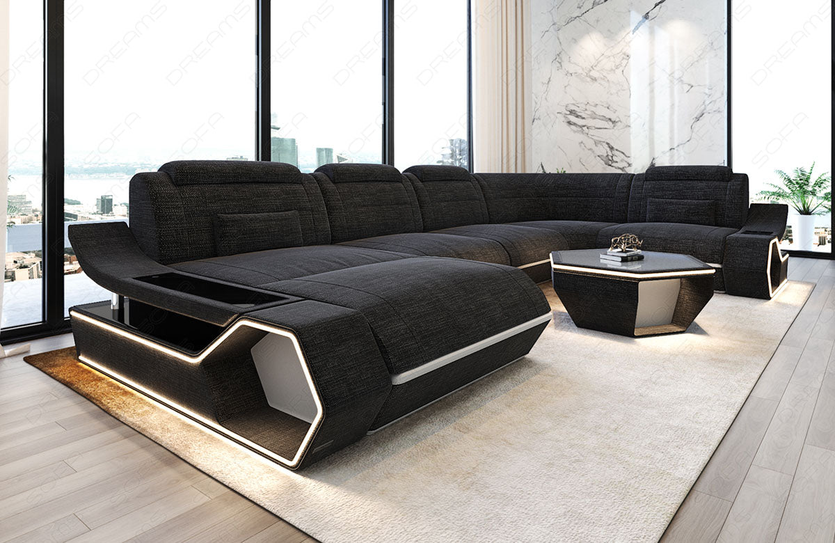 Stoff Wohnlandschaft Toscano U-Form