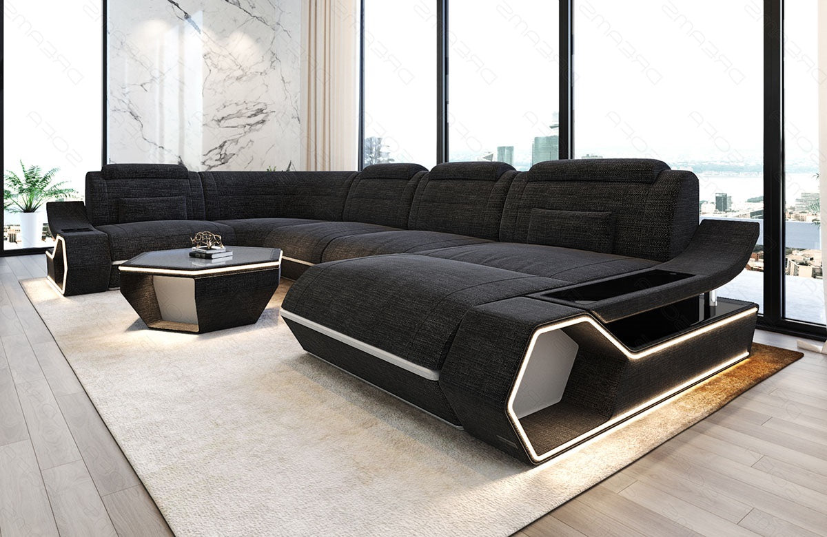 Stoff Wohnlandschaft Toscano U-Form