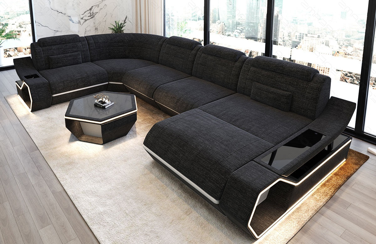 Stoff Wohnlandschaft Toscano U-Form