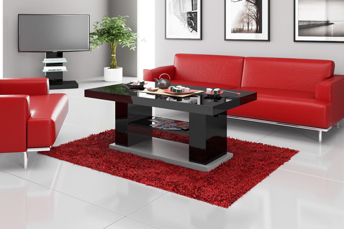 Couchtisch Madrid modern in schwarz hochglanz