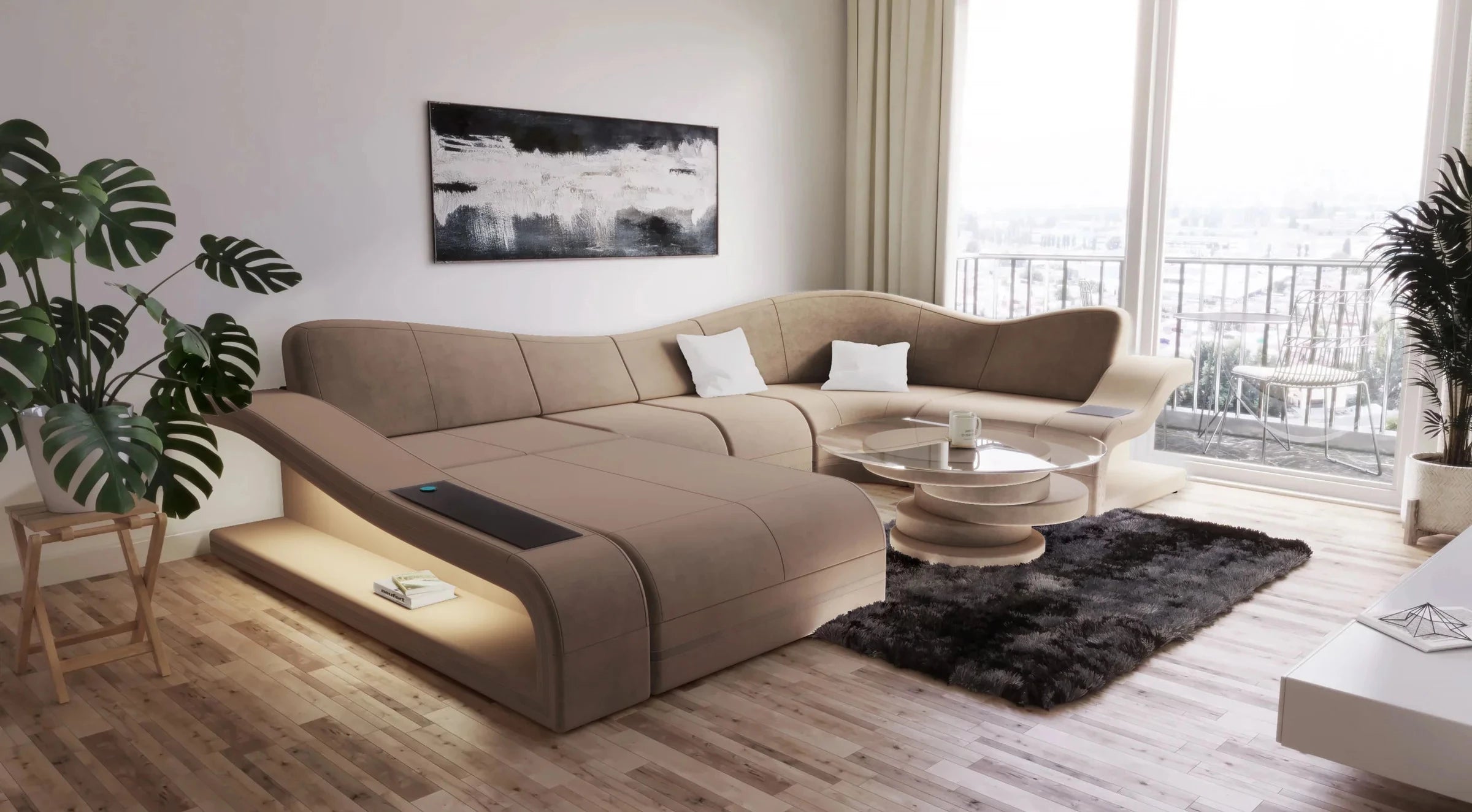 Stoff U-Form Sofas