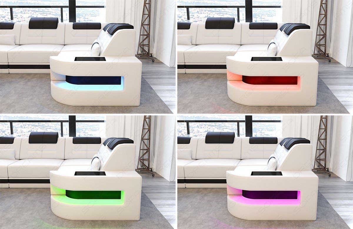 LED-Beleuchtung (Farbwechsel) mit Touch-Wheel Fernbedienung beim Sofa Como