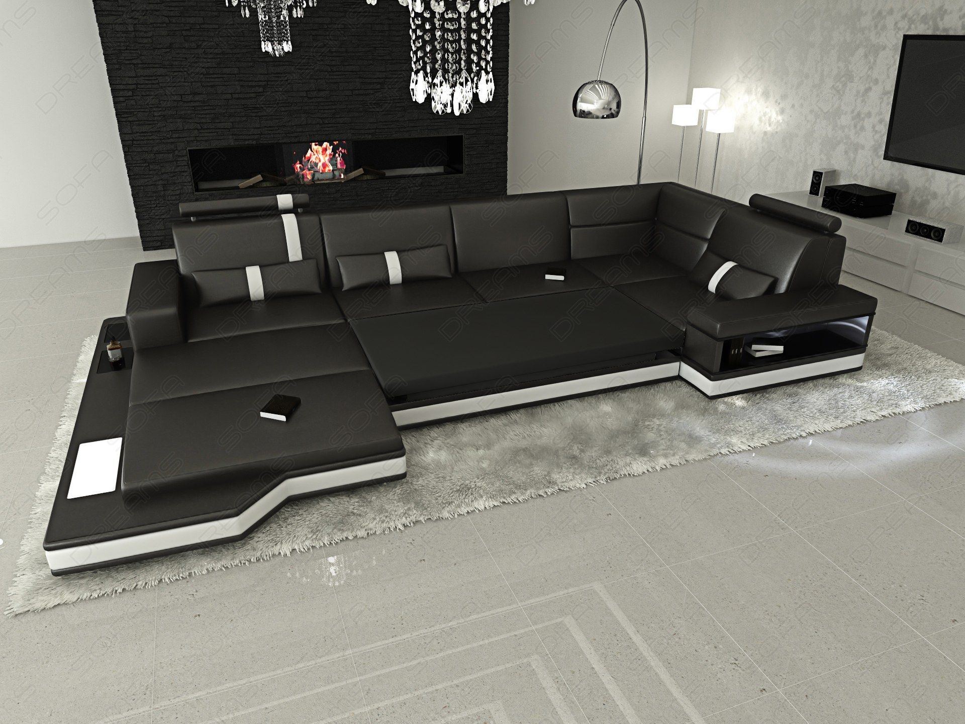 Messana Wohnlandschaft mit Bettfunktion um es als Schlafsofa zu nutzen