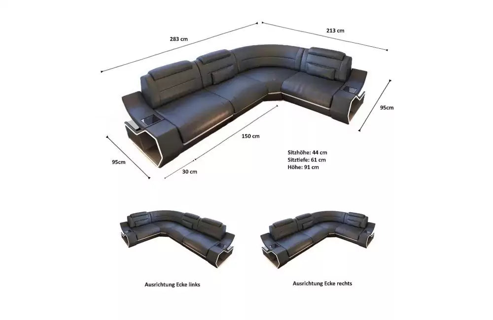 Ecksofa Pescara L-Form Stoff - Stil und Komfort