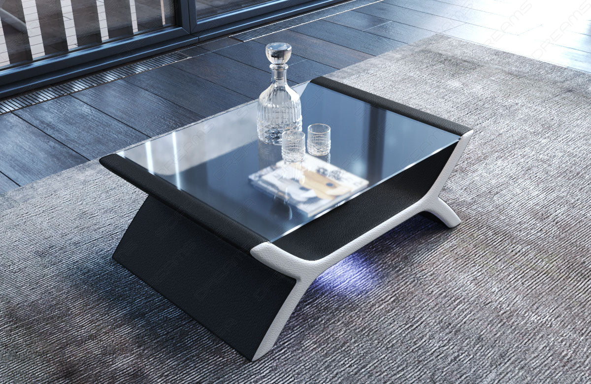 Moderner Sofa Couchtisch Calabria in schwarz - weiss