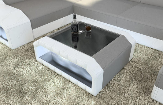 Couchtisch Matera in hellgrau - Mineva12 Mikrofaser Stoff
