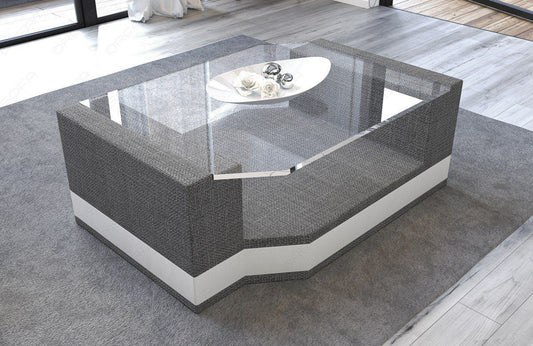 Couchtisch Stoff Messana in grau - Hugo5 Strukturstoff