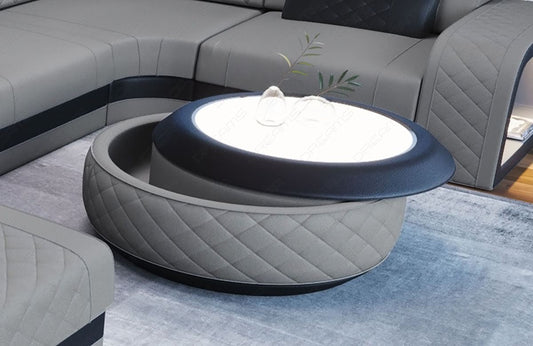 Design Wohnzimmertisch Berlin in Mikrofaser Mineva12 - hellgrau