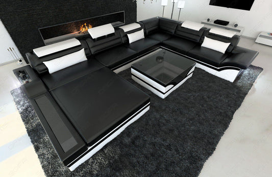 Exklusive Wohnlandschaft Mezzo XXL in schwarz-weiss