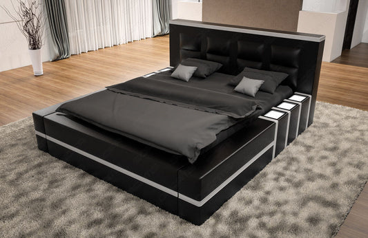Ehebett Asti in schwarz-weiss