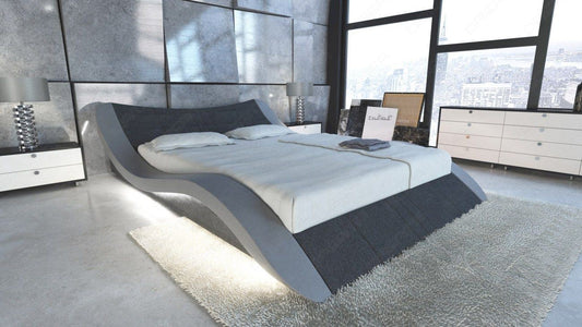 Edles Plsterbett Frankfurt mit Stukturstoff grau Hugo12  - Nebenfarbe grau