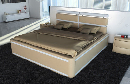 Modernes Wasserbett Venedig sandbeige-weiß