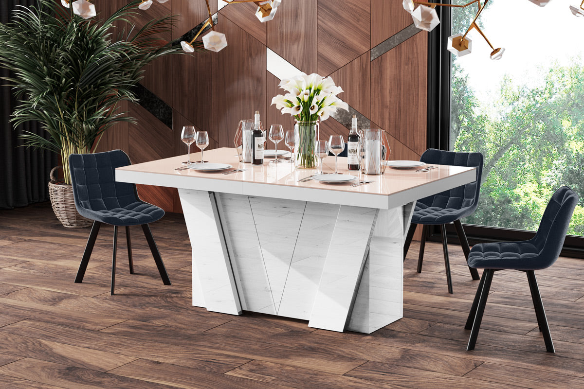 Design Esstisch Grande in cappuccino-weiß