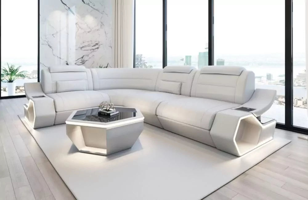 Design Ecksofa Pescara L-Form - Leder und Komfort