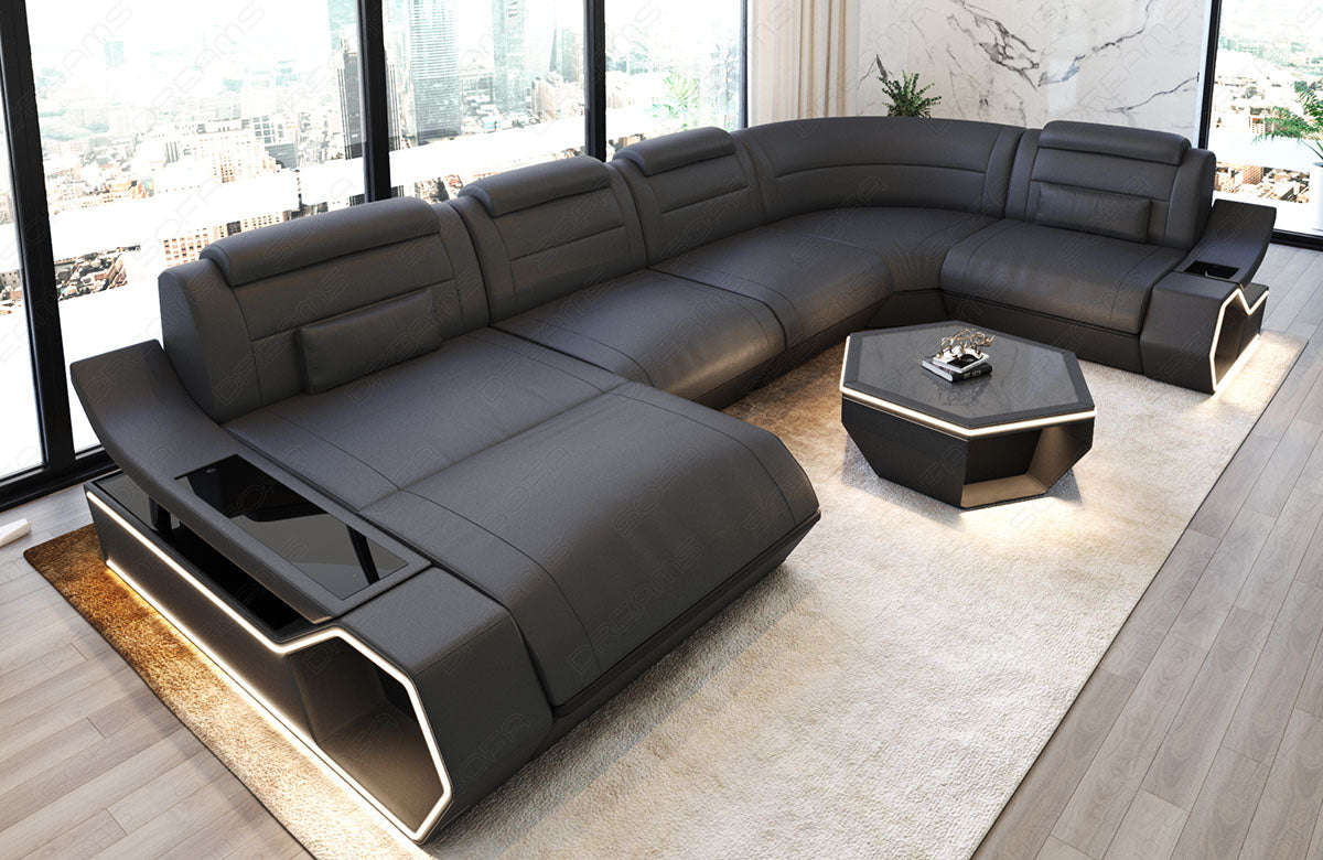 Leder Wohnlandschaft Toscano U Form – Luxus & Komfort