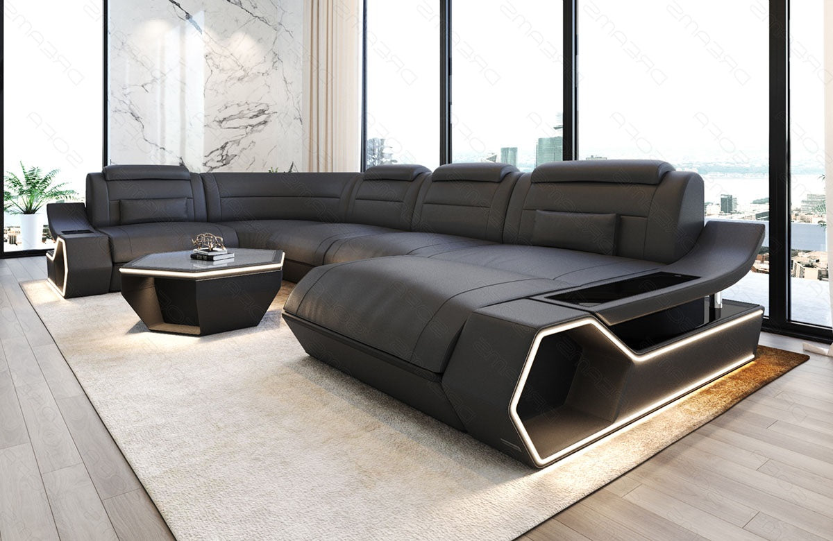 Leder Wohnlandschaft Toscano U Form – Luxus & Komfort