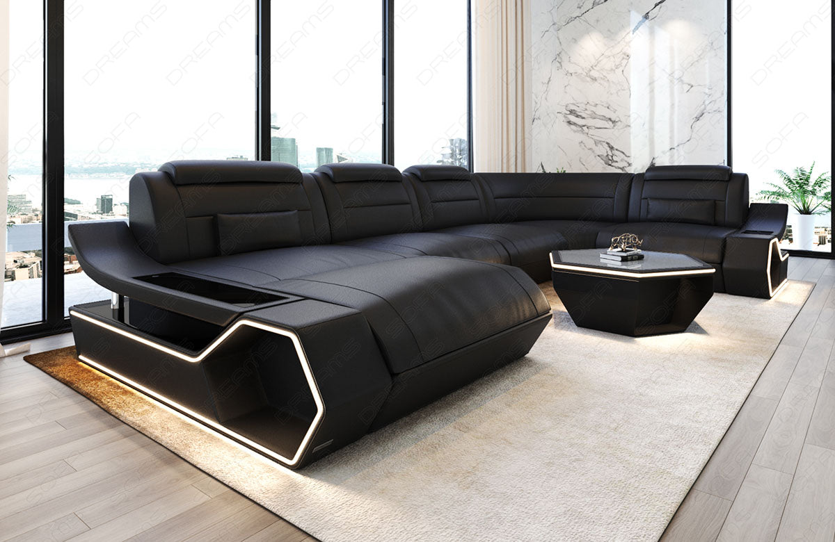 Leder Wohnlandschaft Toscano U Form – Luxus & Komfort