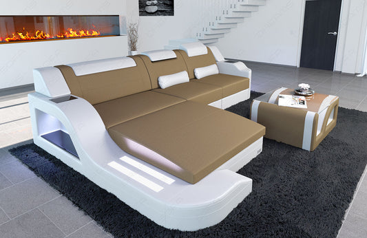 Polstercouch Palermo L Form Mikrofaser Stoff taupe - Mineva6