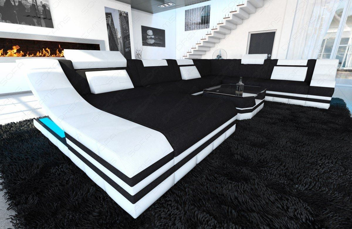 Polster Wohnlandschaft Turino XXL mit LED schwarz - Mineva14